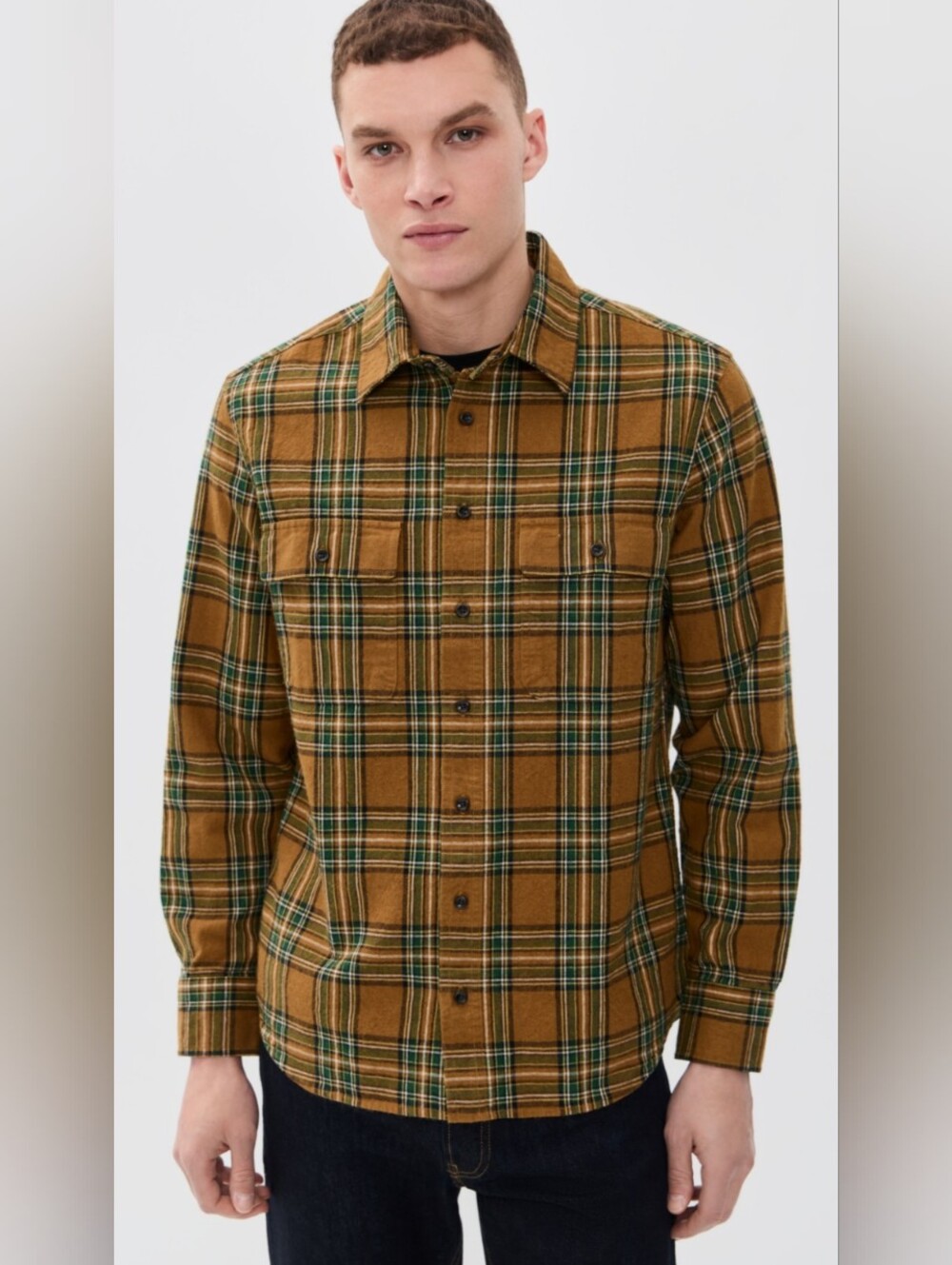 🏷️ 3/$8 Five Below Plaid Flannel Button-Down Shirt Size Medium